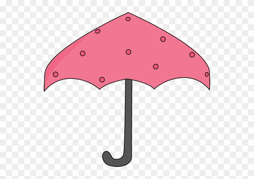 Pink Polka Dot Umbrella Clip Art - Pastel Cute Umbrella Clip Art #663667