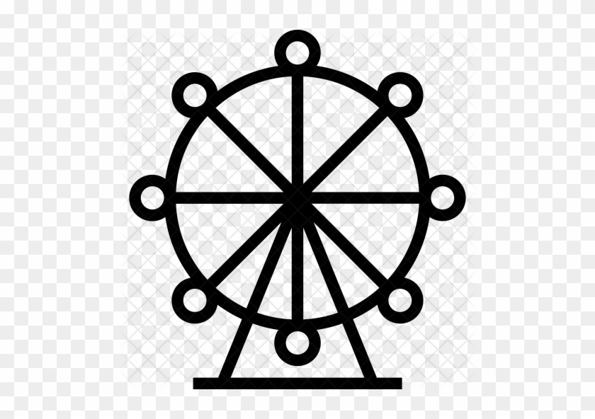 Ferris Wheel Icon - Boat Steering Wheel Png #663780