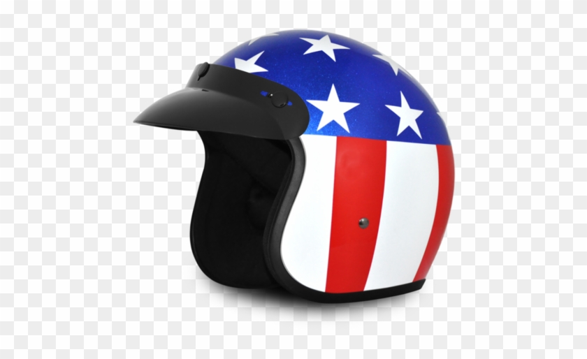 Captain America Cruiser Helmet With Moisture Wicking - American Flag 3 4 Motorcycle Helmet #663804