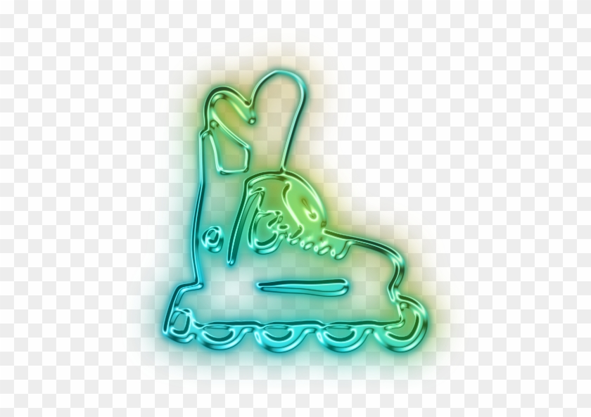 Neon Clipart Roller Skate - Neon Roller Skates Png #663886