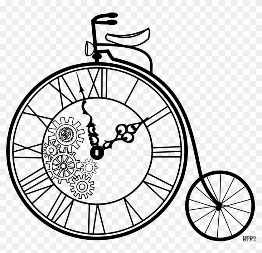 Steampunk Clipart Old Clock - Steampunk Bicycle Clip Art #664269