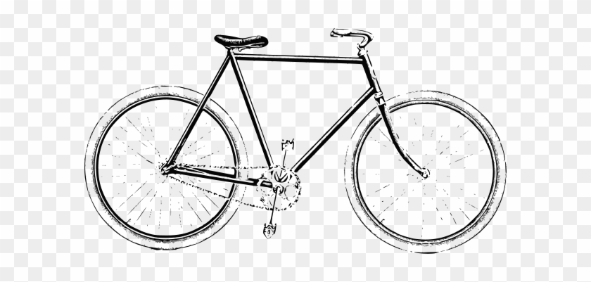 Old Style Bicycle Png Clip Arts - Bike Drawing Black And White #664271