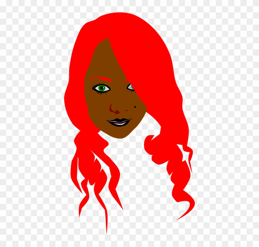 Curl Clipart Female Face - Red Hair Clipart Png #664305