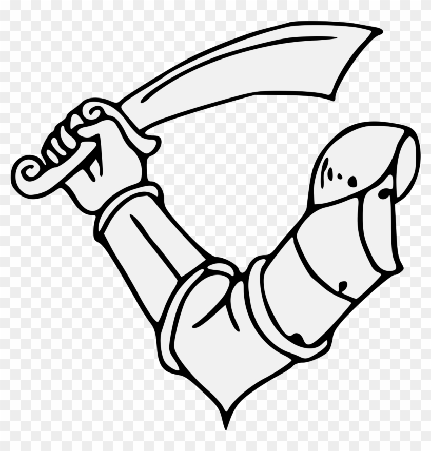 Arm In Armor Fesswise Embowed Brandishing A Sword - Arm With Sword Png #664459