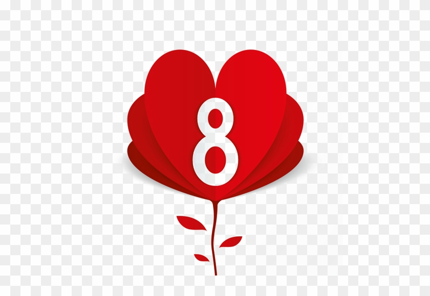 8 March Background Png - Number 8 With Hearts #664635
