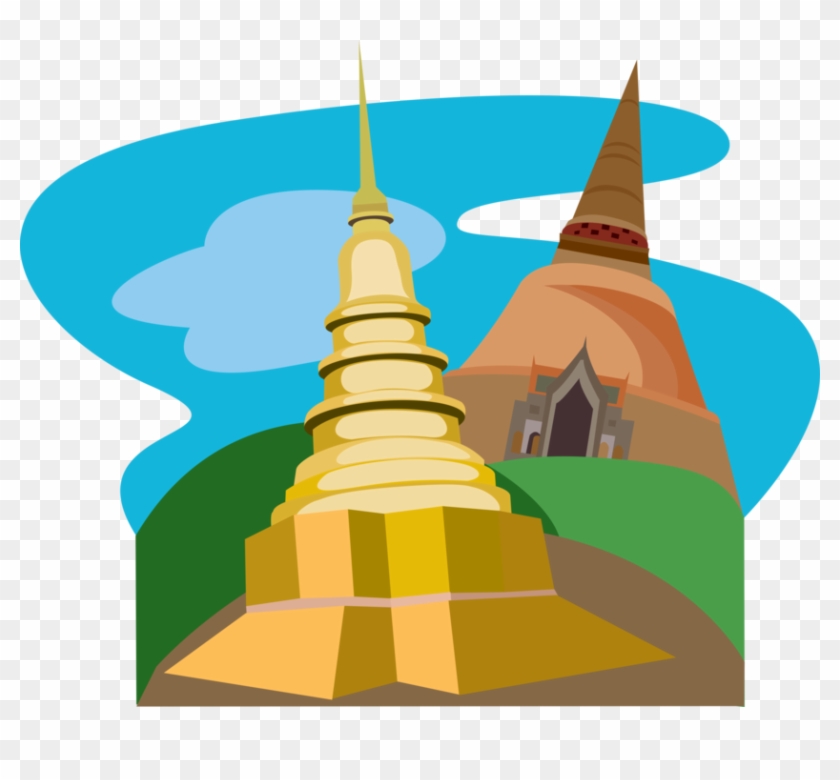 Vector Illustration Of Buddhist Phrathat Hariphunchai - Temple #664637