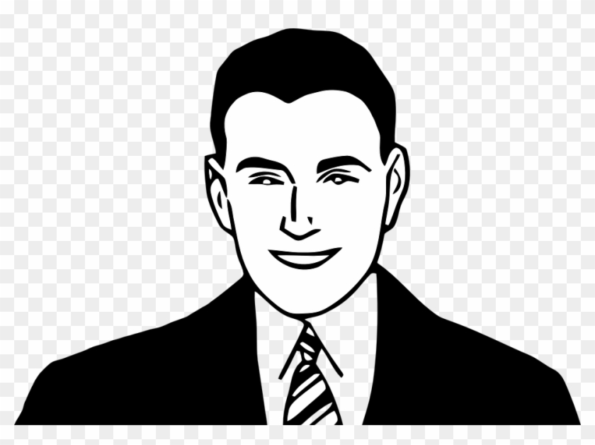 Portrait Clipart Male Face - Man Face Clipart Black And White #665046