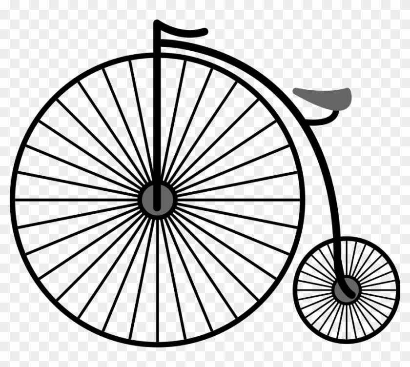 Penny Clip Art Black And White - Penny Farthing Clipart #665220