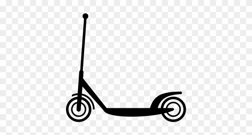 Scooter Clip Art Black And White - Scooter Vector #665315