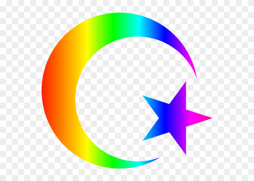 Click And Drag To Re-position The Image, If Desired - Islam Symbol Rainbow #665319