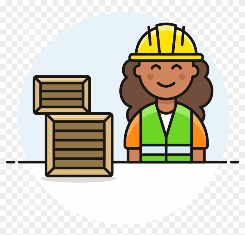 43 Warehouse Worker Female Asian - Cartoon #665523