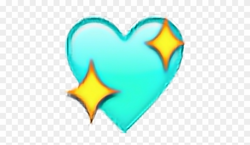 Emoji Blue Stars Sparkles Edit Tumblr - Mint Green Heart Emoji #665766