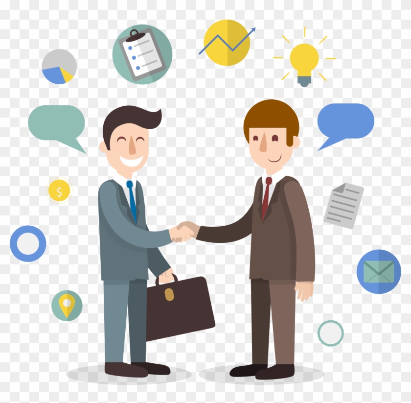 Business Meeting Clipart Png Image 09 - Business People Shaking Hands Cartoon #665996