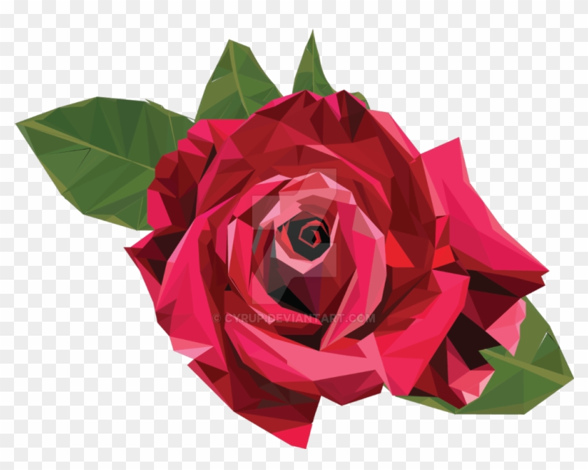 Low-poly Rose By Cyrup - Low Poly Rose Transparent #666040