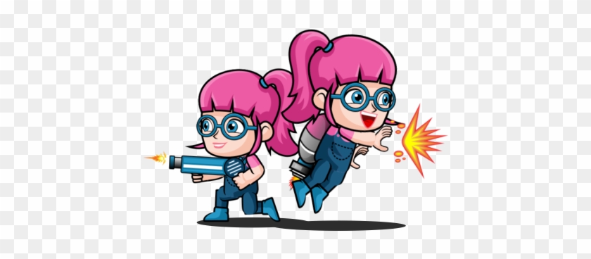 Geek Girl 2d Game Character Sprite - Character Girl Profile 2d #666059