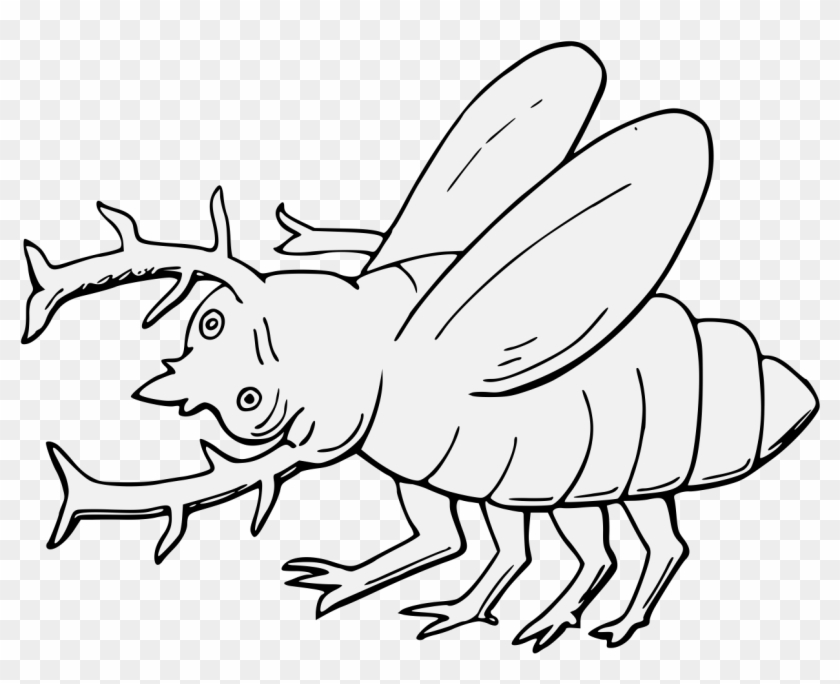 Stag Beetle Fesswise - Line Art #666435