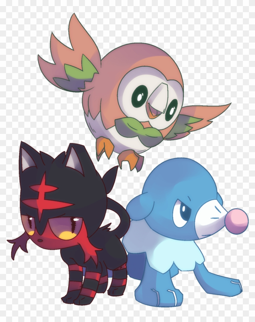 Rowlet Litten And Poplio Pokemon Images - Popplio Rowlet And Litten As Friends #666553