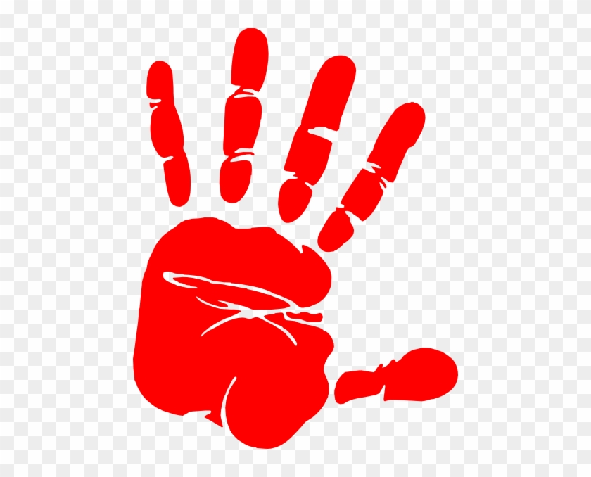 Red Hand Print Clip Art - Red Hand Print #666568
