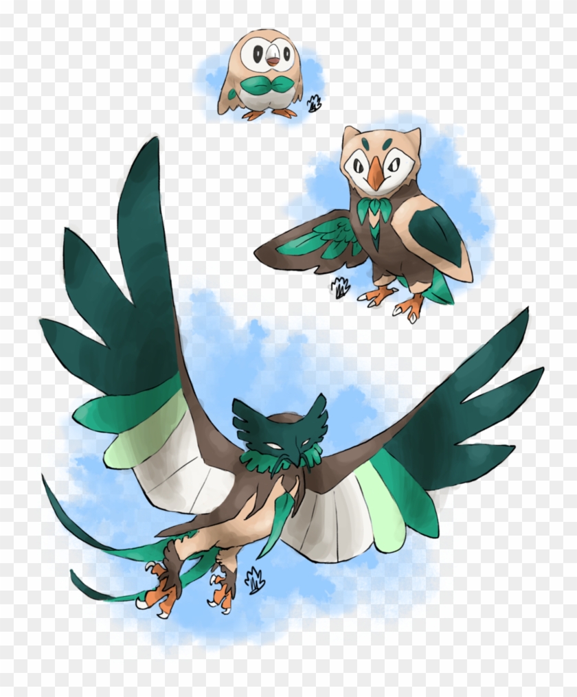 Rowlet Fake Evolution Line By Marsu305 - Fake Starters Pokemon Rowlet #666600