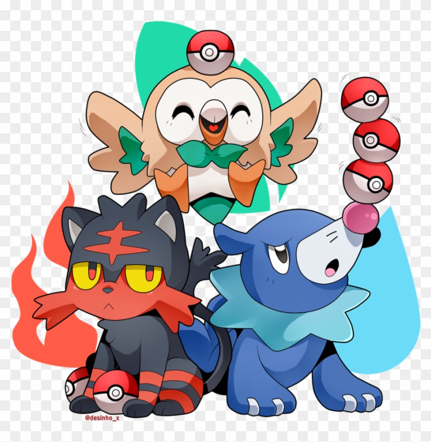 Rowlet, Popplio, And Litten - Popplio Rowlet And Litten #666634