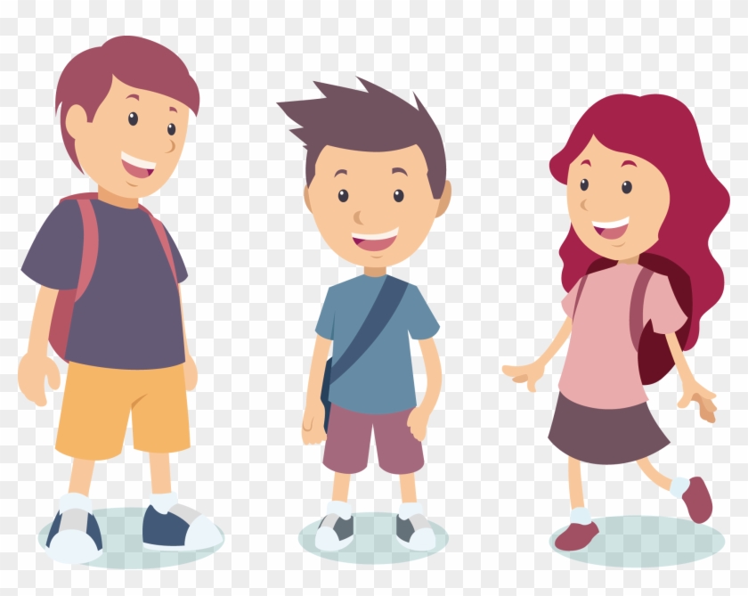 Student Cartoon Drawing Sketch - Cartoon School Children Png #666793