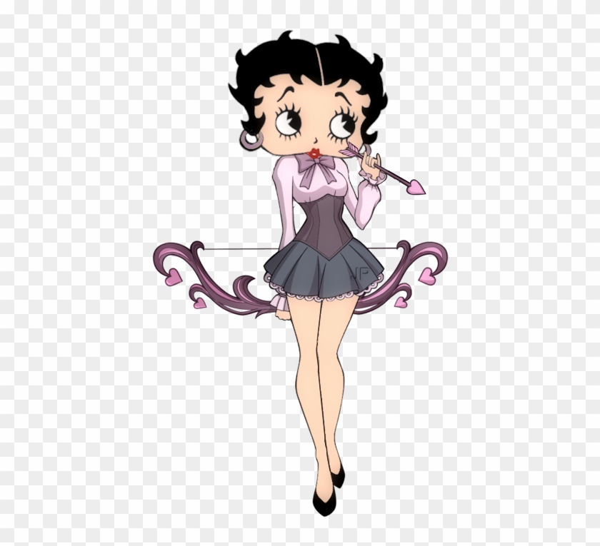 Valentine Betty Boop Style Red Pink Sunshine Droopy Eyes Heart Illustration  Painting Cartoon · Creative Fabrica