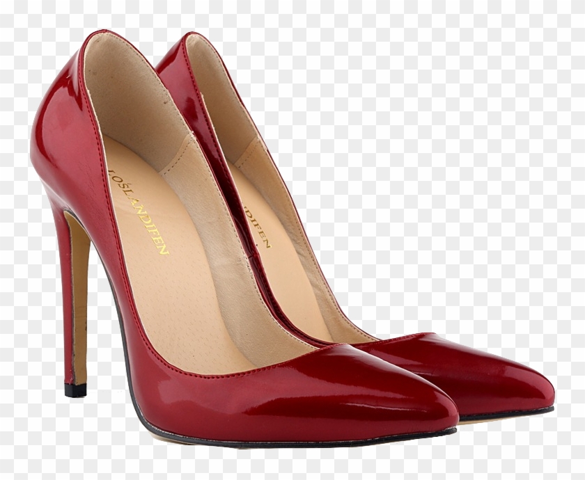 Burgundy Red Glossy Stiletto Heels With Pointed Toe - U Fashion Women Candy's Color Pointed Toe 11cm High #667212