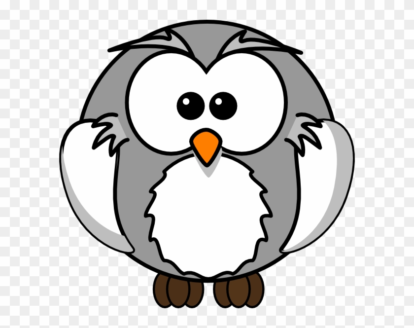 Grey Cartoon Owl #667263