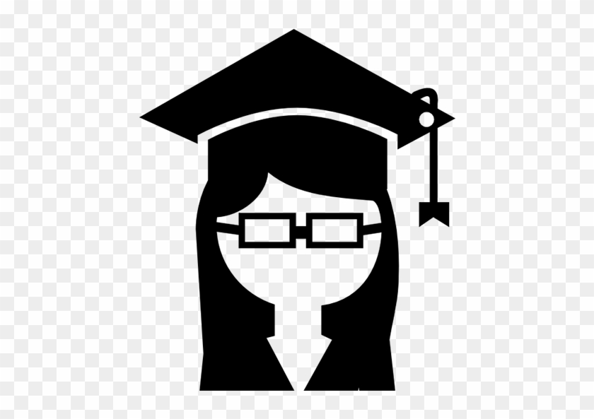 Female College Student With A Graduation Cap Icon - College Student Icon Png #667274