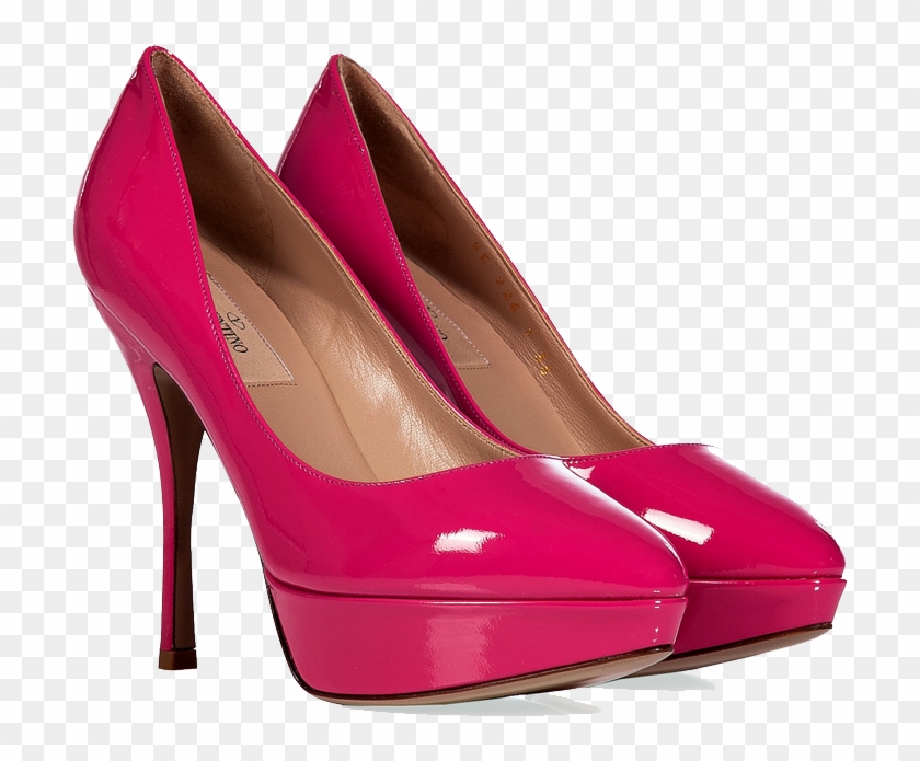 Valentino Pink Patent Leather Platform Pumps - Pink High Heels Transparent #667275