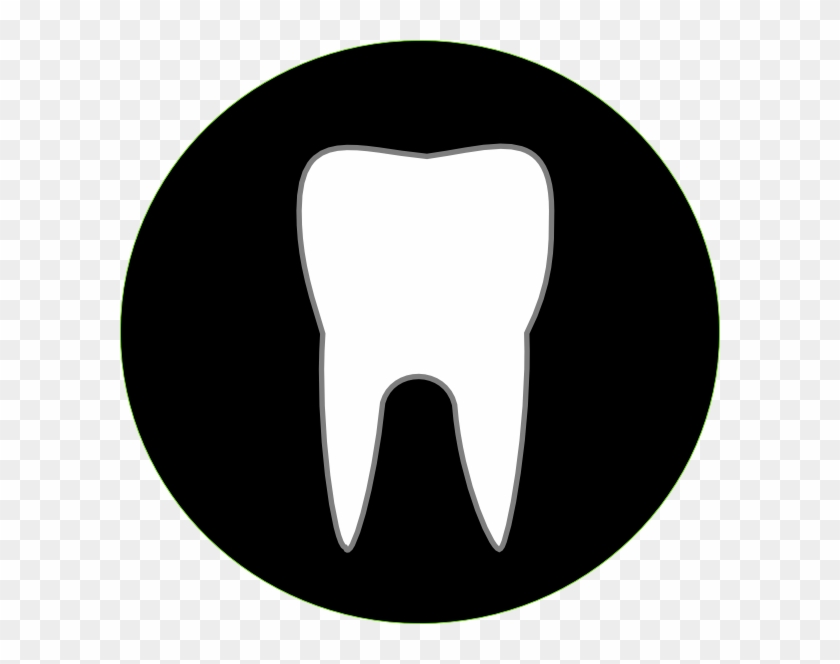 Tooth Outline Black Background #667455