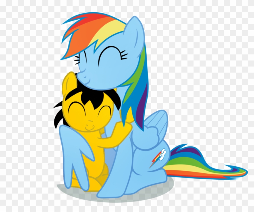 Request Roytheboy Oc Hugging Rainbow Dash By Mirry92 - Rainbow Dash Scootaloo My Little Pony Friendship Cute #667471