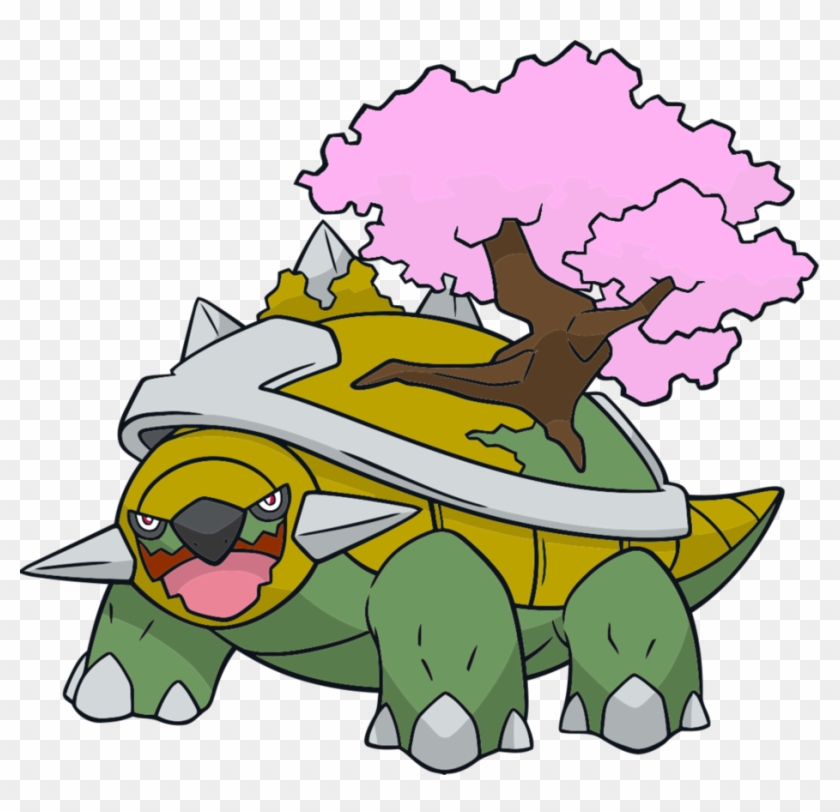 Torterra With Sakura Tree By Kostyurik - Cartoon #667860