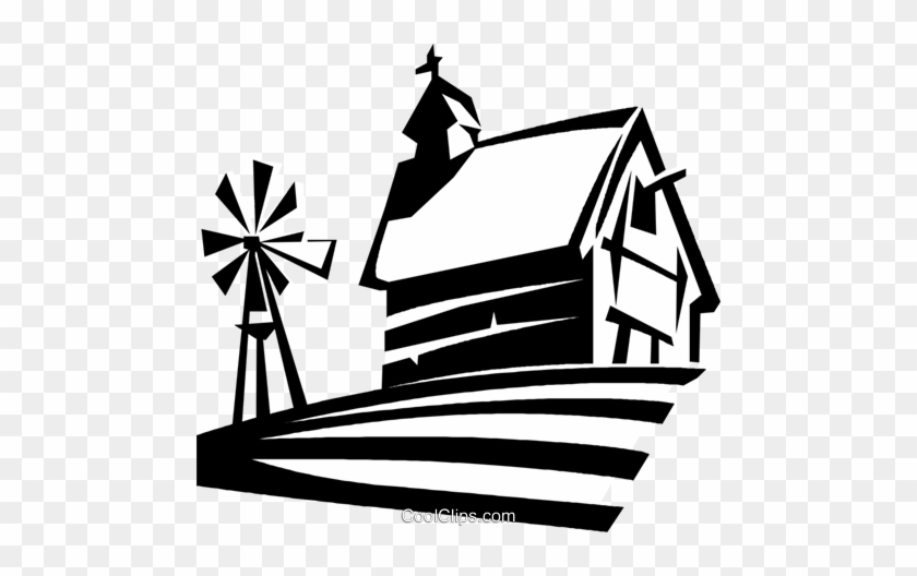 Amazing Barn Clipart Black And White Barn And Windmill - Black And White Barns Clipart #668513