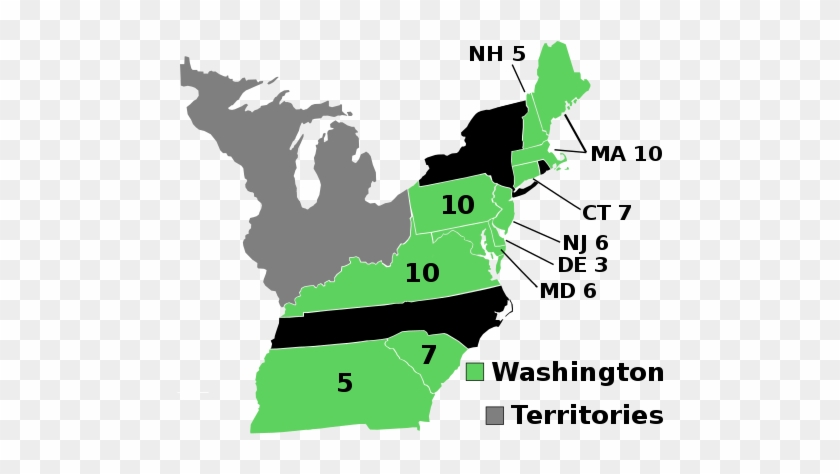 George Washington Was Elected In The First Presidential - George Washington Electoral Map #669240