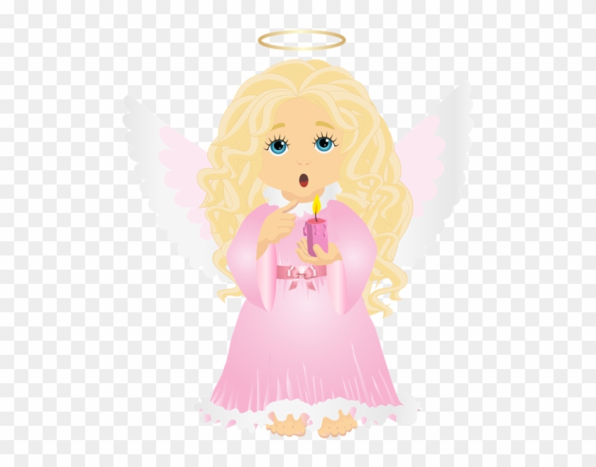 Cute Blonde Angel With Candle Transparent Png Clip - Angel #669376