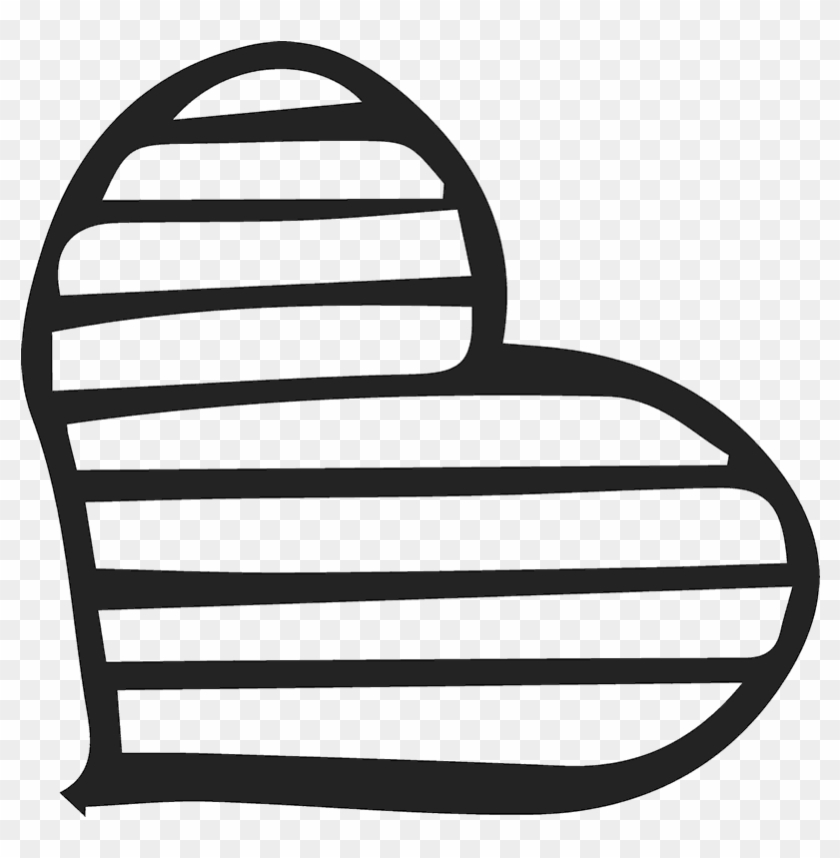 Handdrawn Striped Heart Stamp - Striped Heart #669468