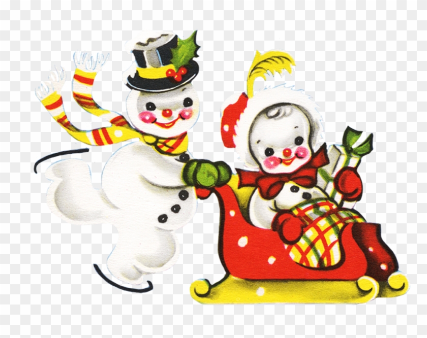Two Snowmen At Christmas - Cartoon #670135