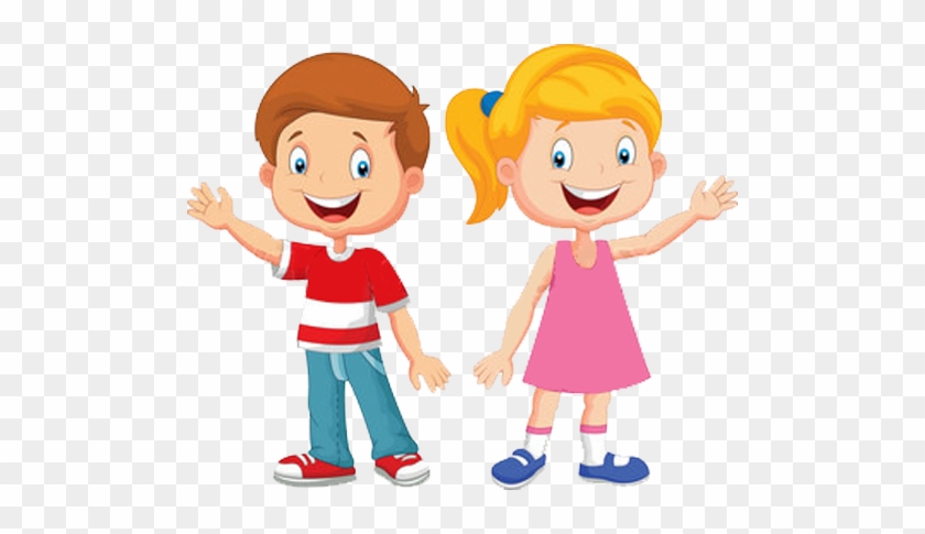Here They Come Now - Boy And Girl Cartoon #670153