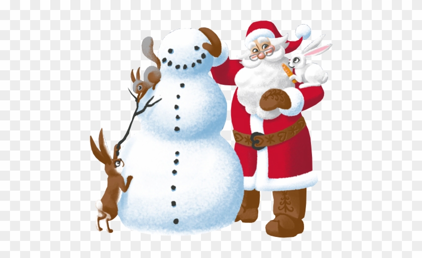 He Loves To Sleep Next To The Stove And He's Best Friend - Santa Claus And Snowman Png #670164