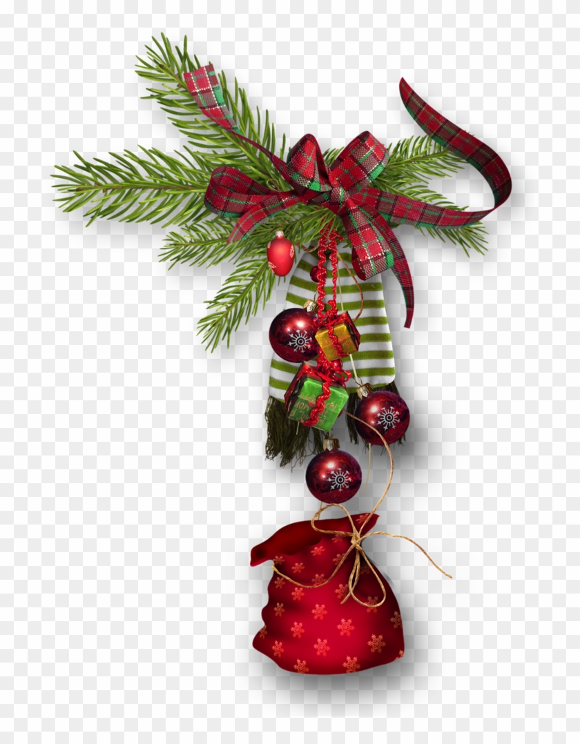 Branche Sapin Boules Rouges - Christmas Ornament #670829