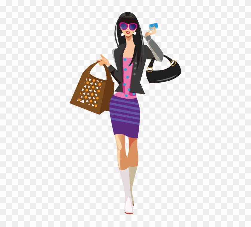 Couleur De Votre Mur - Girl Shopping Cartoon Png #670904