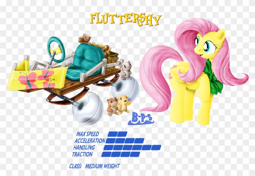 Blue Paint Sea, Fluttershy, Kart Stats, - My Little Pony Mario Kart #671090