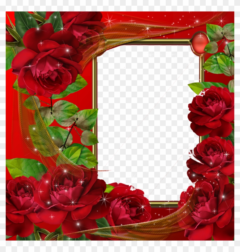 Beautiful Red Roses Transparent Photo Frame - Beautiful Love Photo Frames #671140