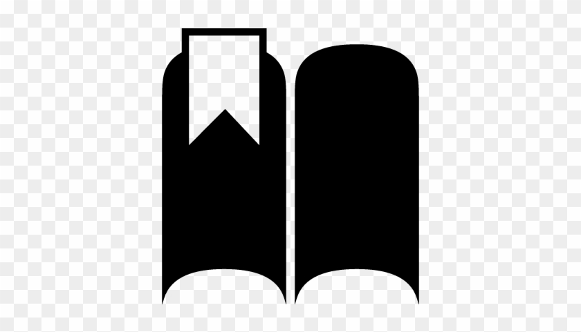 Bookmark On An Open Book Black Shape Vector - Education #671169
