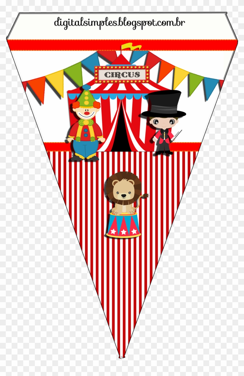 Kit De Personalizados Tema "circo" Para Imprimir - Banderines De Cumpleaños De Circo #671361