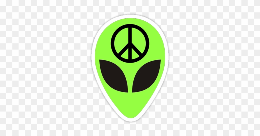 90's Grunge Hipster Peace Acid Alien Logo Stickers - Peace #671385