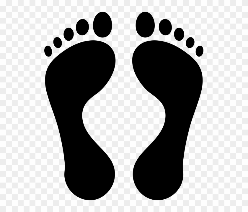 Icon, Foot, Feet, Step, Vector, Food, Baby, Isolated - Black Footprints #671469