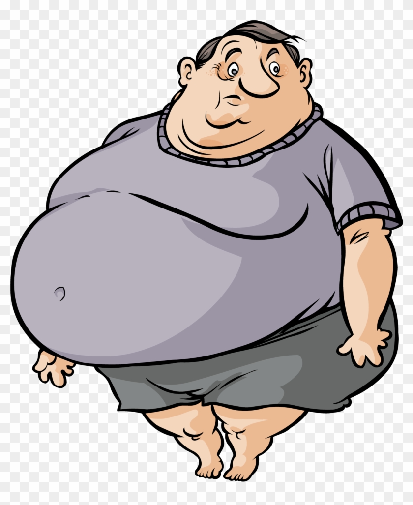 Fat Cartoon Man - Fat And Skinny Person #671599