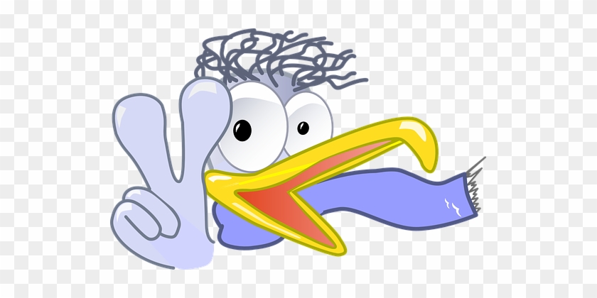 Gull, Openoffice, Otto, Logo, Mascot - Blitzender Cartoon-vogel Das Friedenszeichen Mitteilungskarte #671695